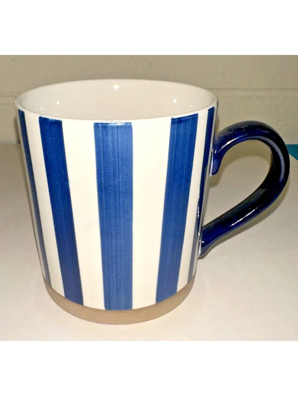 Potters Studio Navy Blue striped Coffee Mug Cup Nautical Theme Replacement
